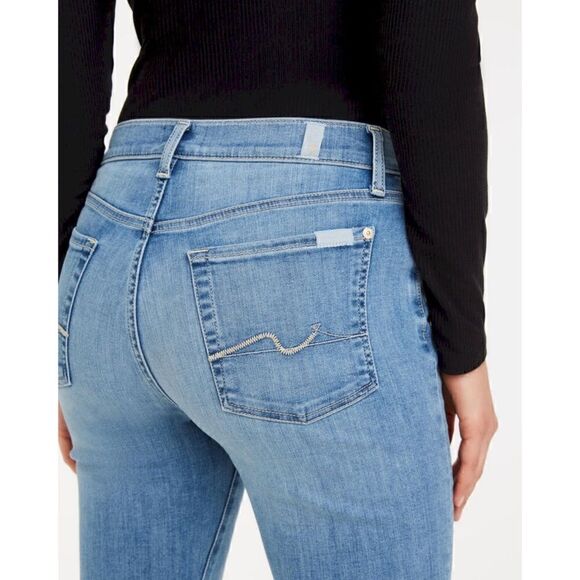 7 For All Mankind 7FAM Josefina Slim Boyfriend Mid Rise Crop in Formosa, Size 32 - Picture 4 of 16